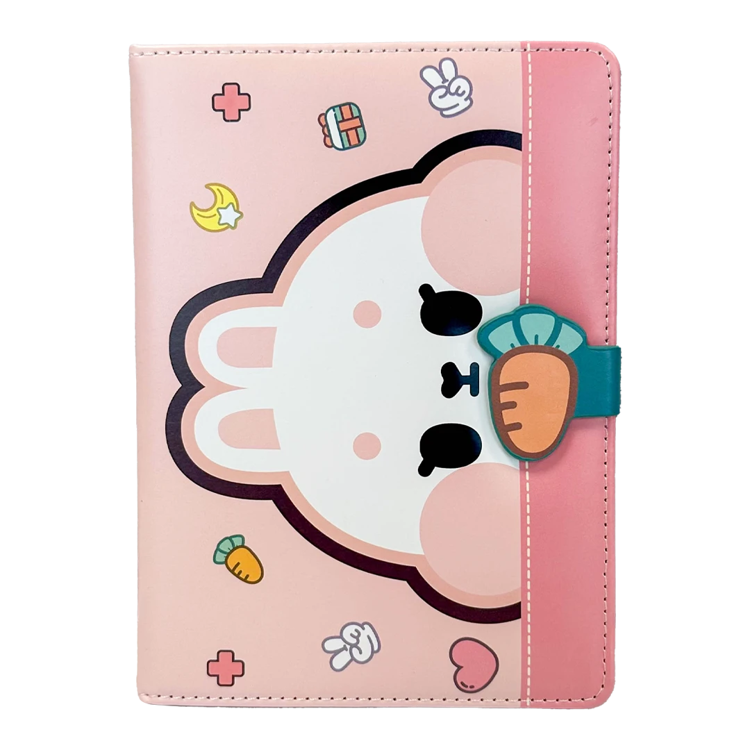 K Pink Bunny clasp notebook