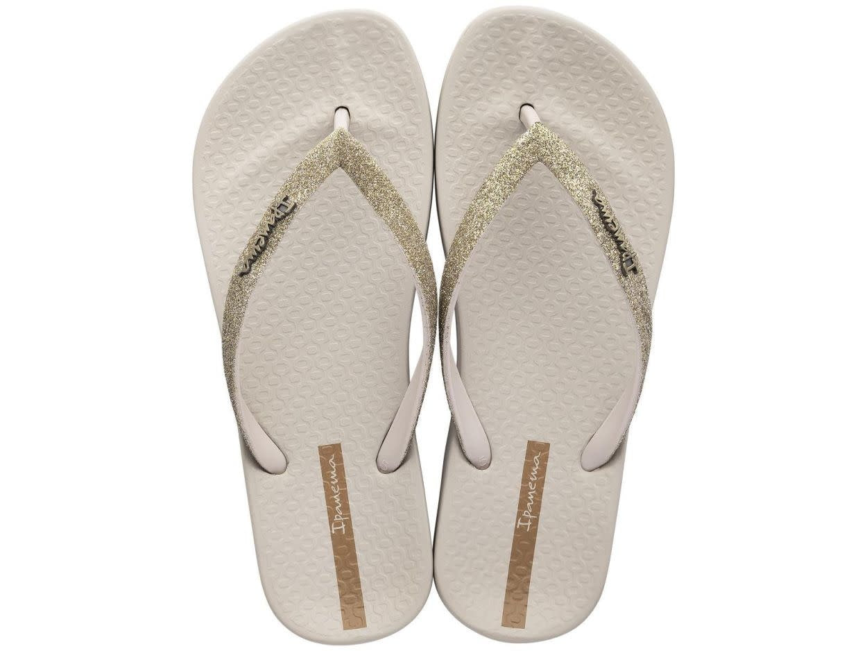 Anatomic Lolita Flip Flops - Beige Glitter 