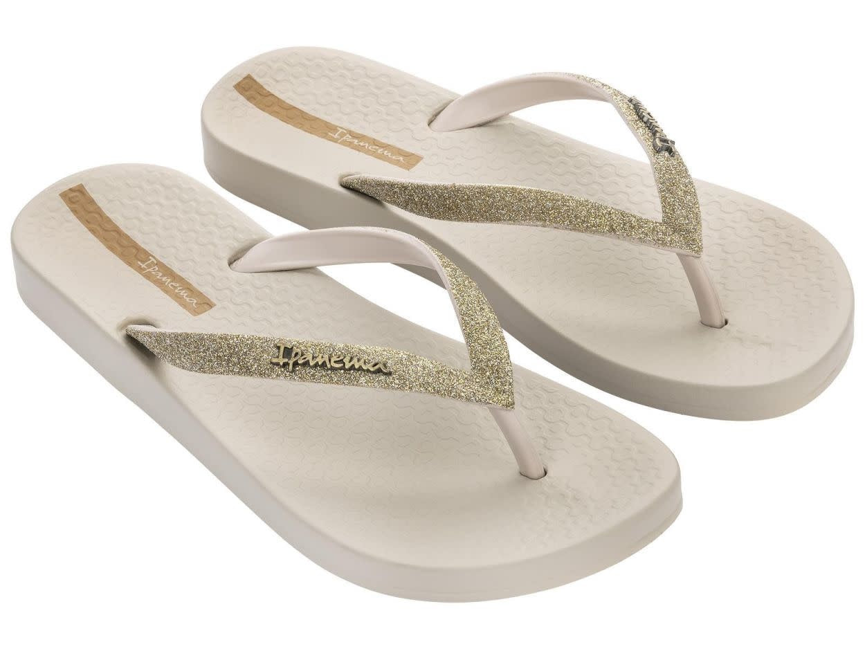 Anatomic Lolita Flip Flops - Beige Glitter 