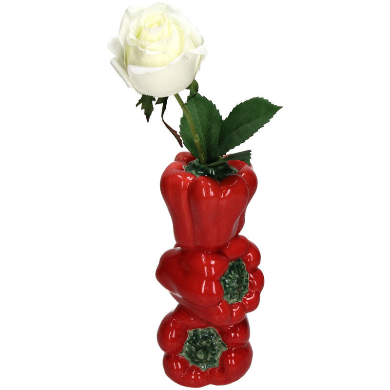 Vase en Dolomite - Trio de Poivrons Rouges