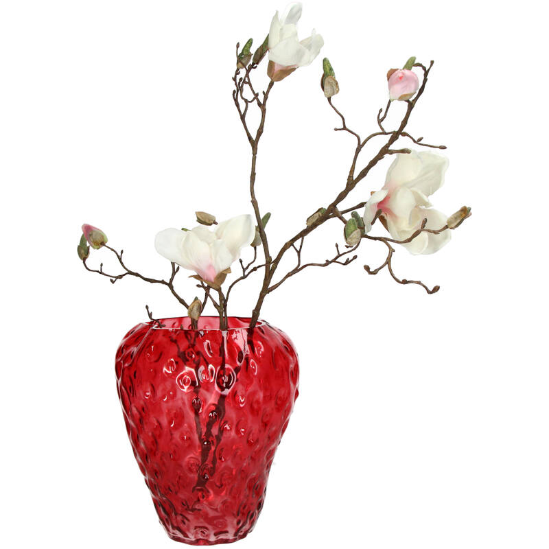 Strawberry glass vase 21.5X21.5X26