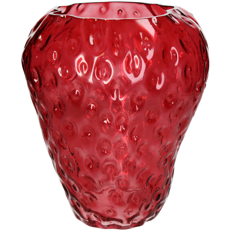 Strawberry glass vase 21.5X21.5X26