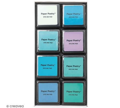 Set of 8 Indian ink markers - Aqua colours