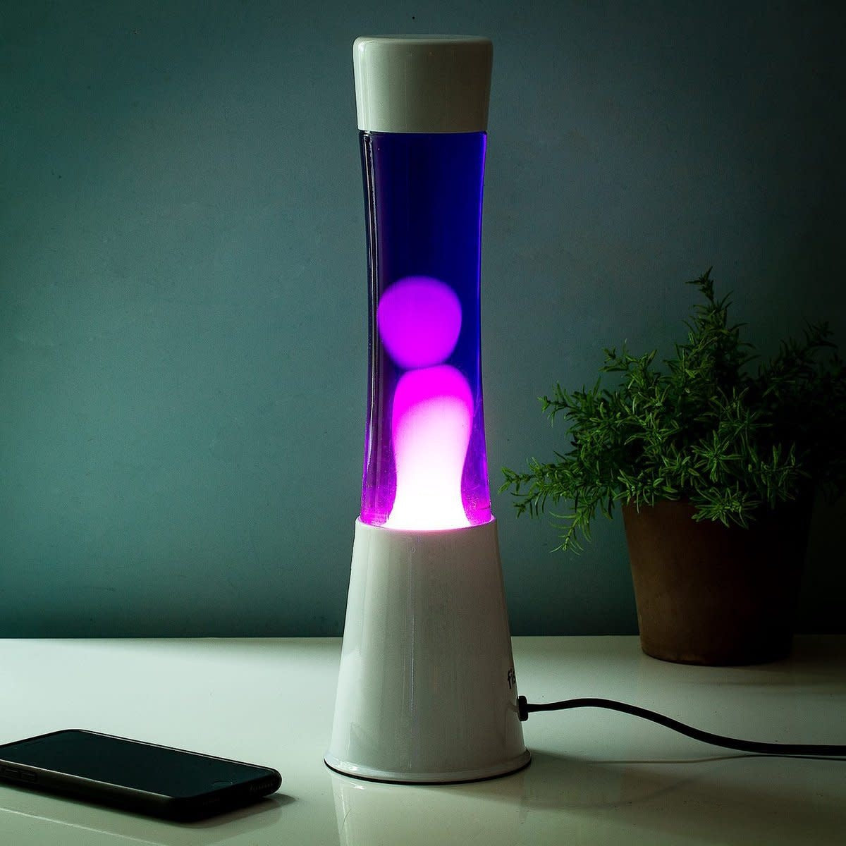 Lava Lamp - Tower white base and purple white