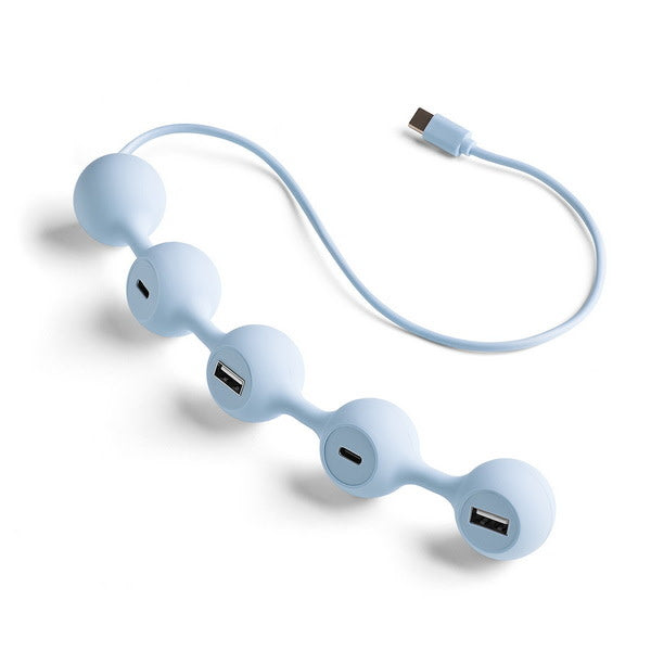 HUB-C met Meerdere Poorten - Peas USB-C & USB-A Lichtblauw 