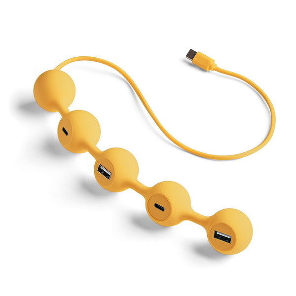 Multi-port HUB-C - Peas USB-C & USB-A Yellow 