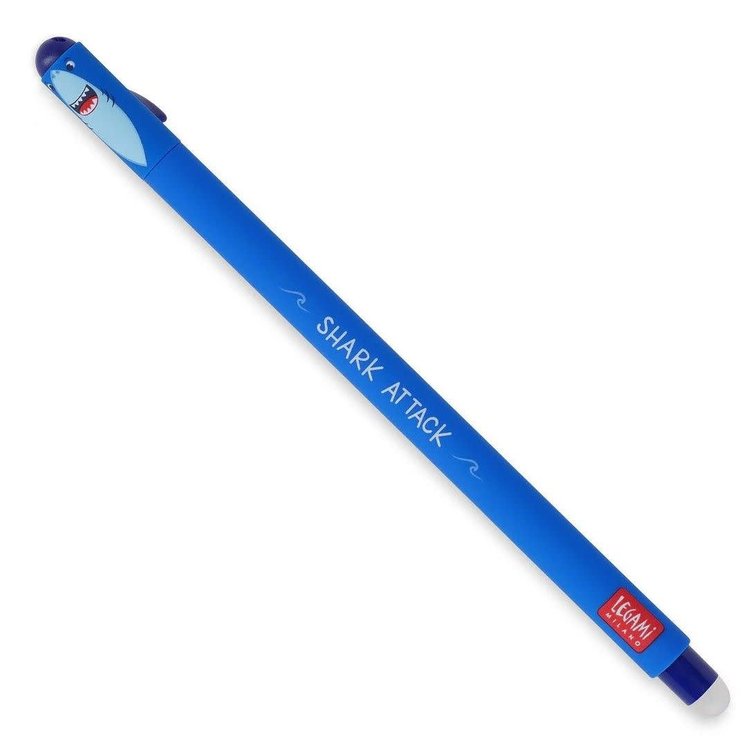 Blue erasable pen - shark