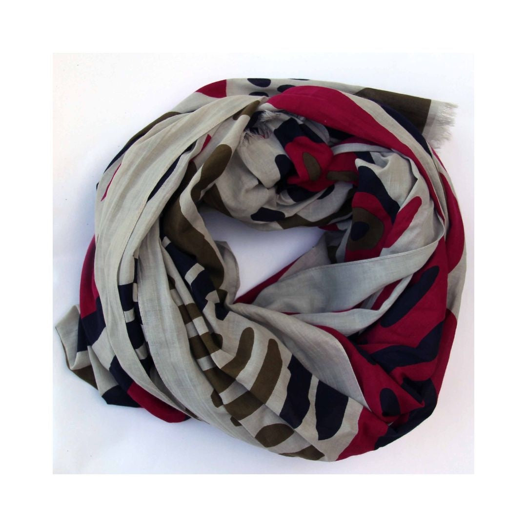 Foulard Coton Bio Shangha (Panafrica) Bordeaux