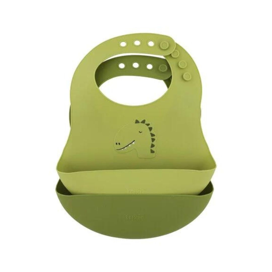 Set of 2 Mr. Dino silicone bibs 