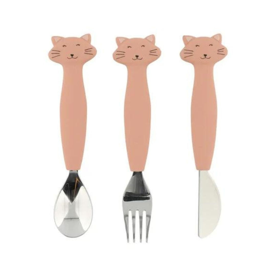 Set of Metal and Silicone Cutlery - Mrs. Cat 