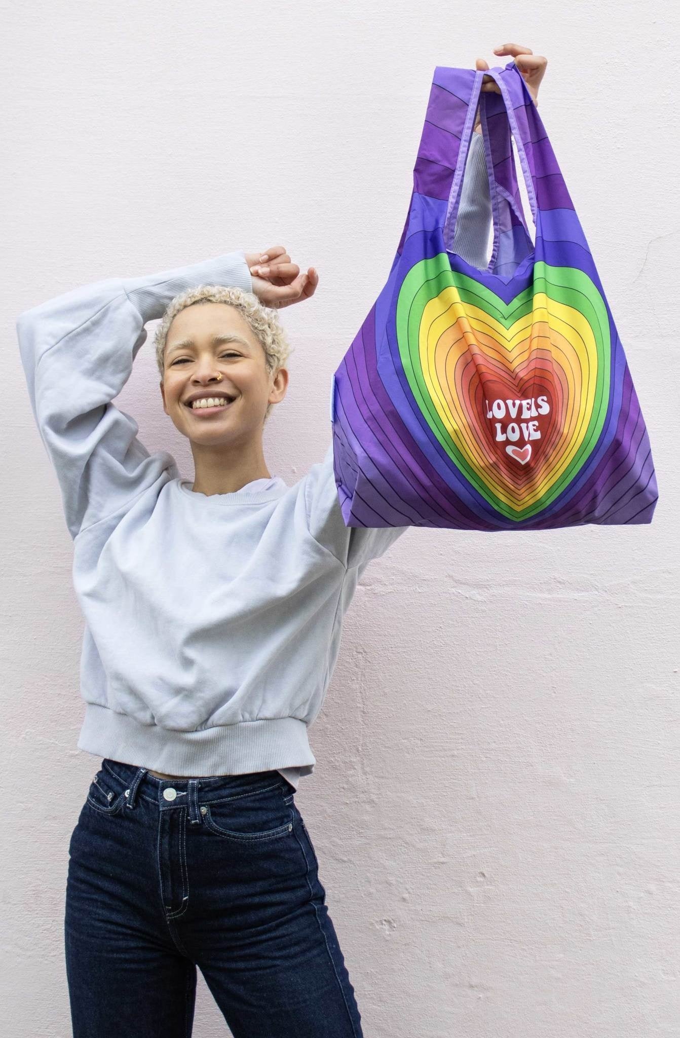 Medium Reusable Bag - Love Rainbow 