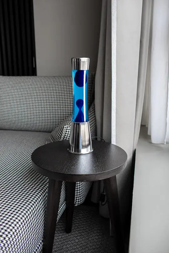 Lampe Lave - Chrome & Bleue