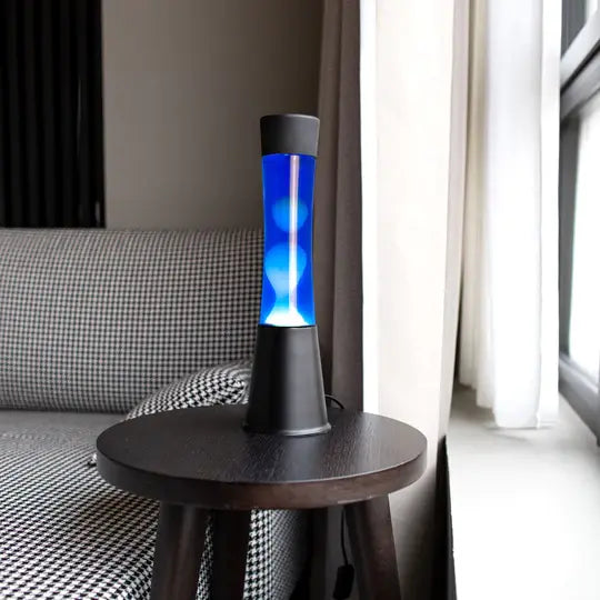 Zwarte en Blauwe Lavalamp 