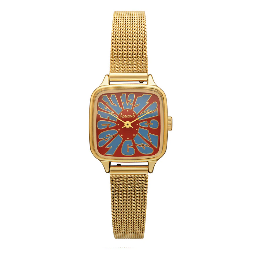 Montre Kate Flower royale gold maroon blue