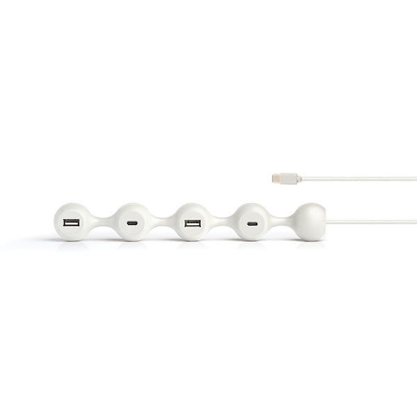 Multi-port HUB-C - Peas USB-C & USB-A White 