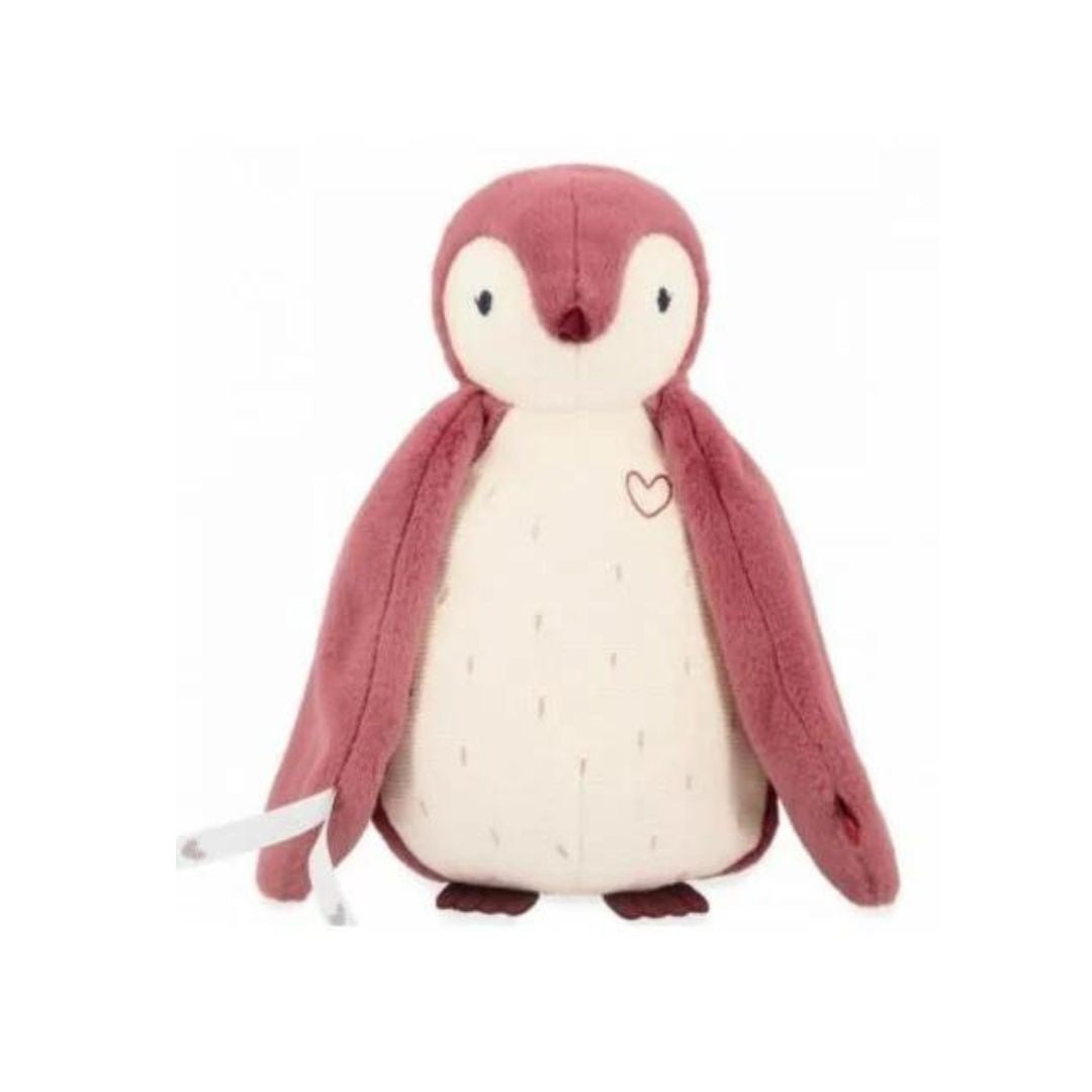 Roze pinguïn geluidspluche 