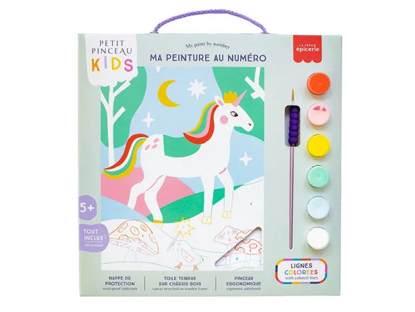 Children's paint by number box - Unicorn and Piou