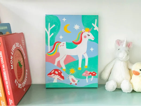 Children's paint by number box - Unicorn and Piou