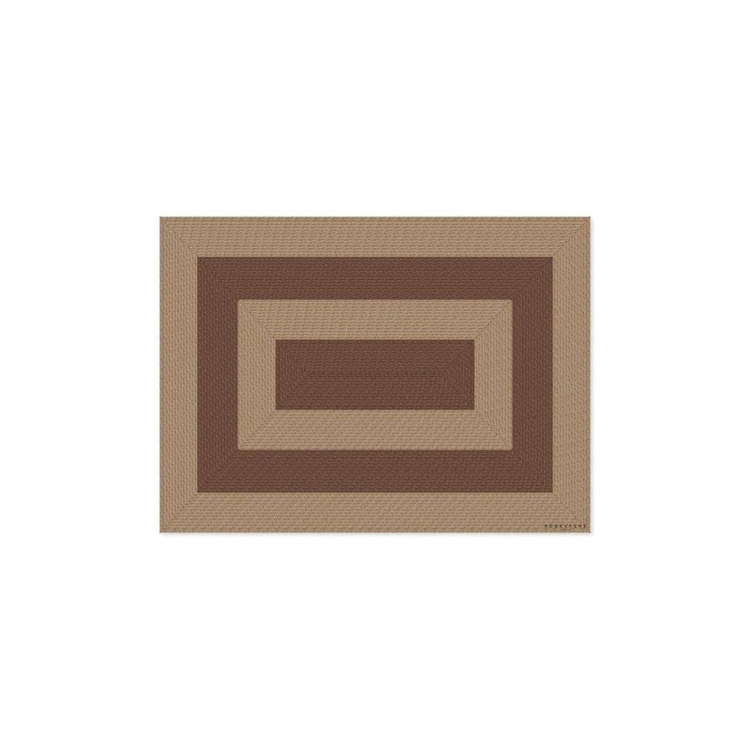 Placemat rectangle Rattan - dark brown 