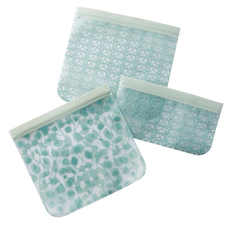 Set of 3 reusable zip bags 