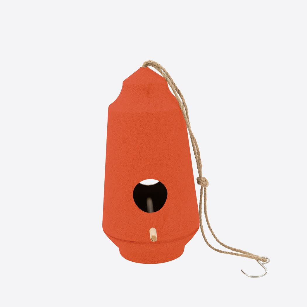 Natural Bamboo Birdhouse Orange 