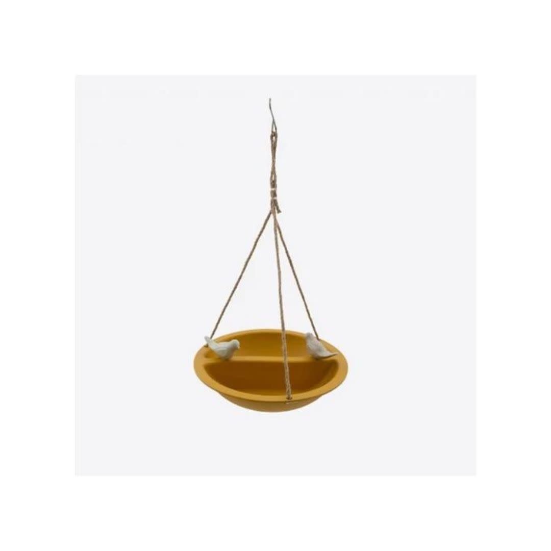 Mustard birdbath