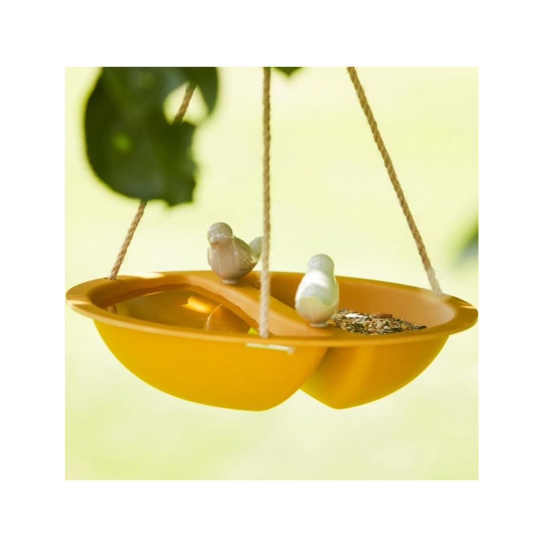 Mustard birdbath