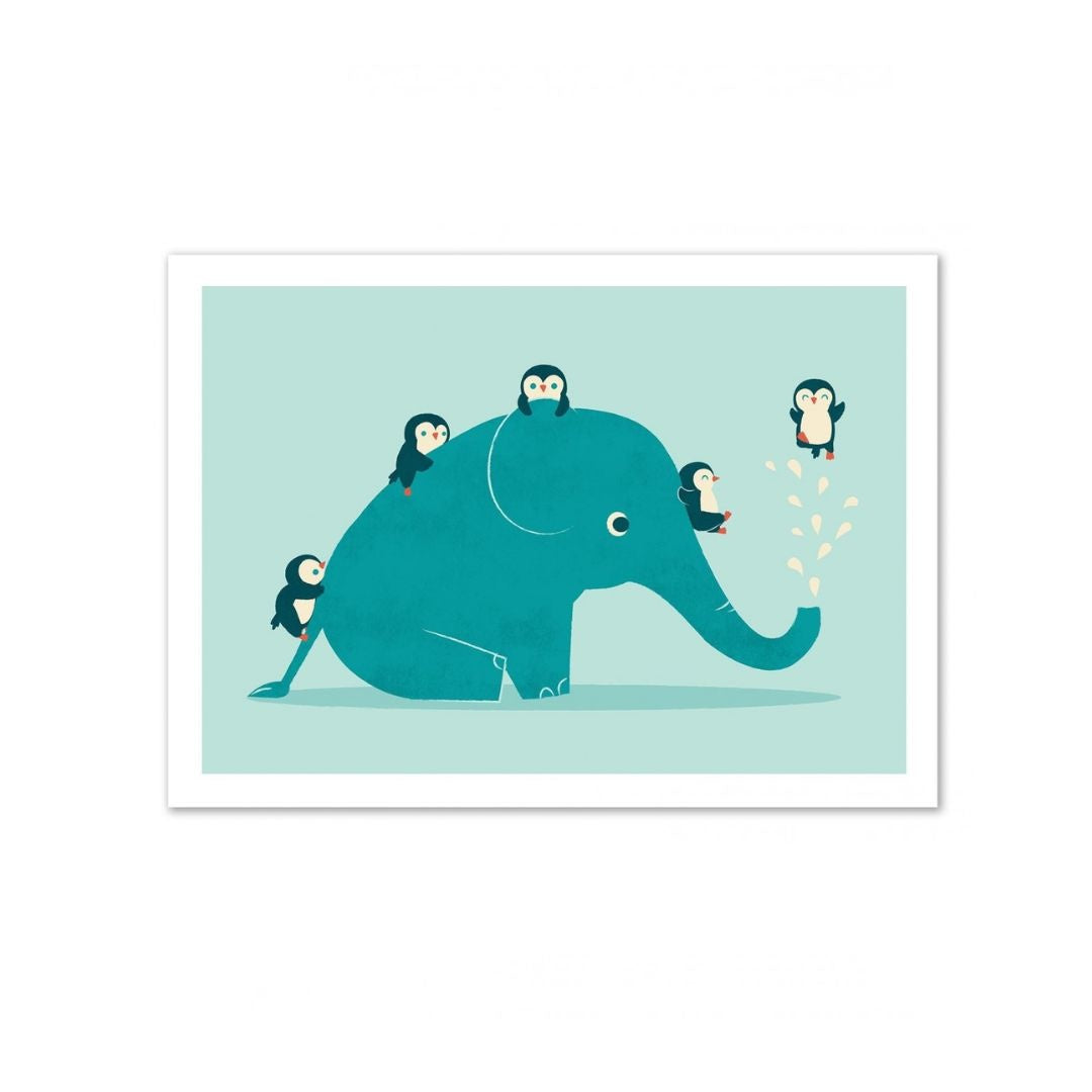 Waterslide Elephant Poster