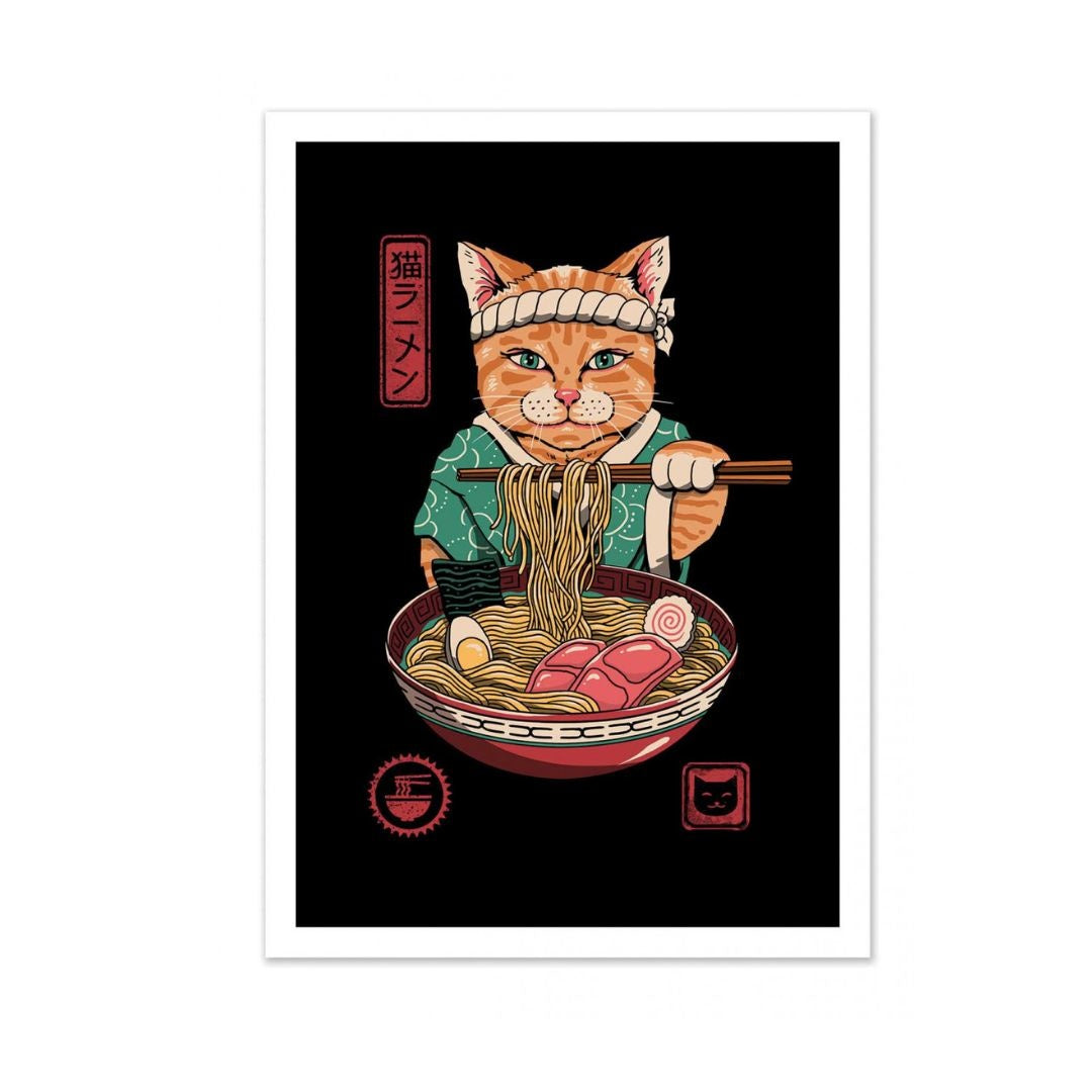 Poster Cat Neko Ramen 