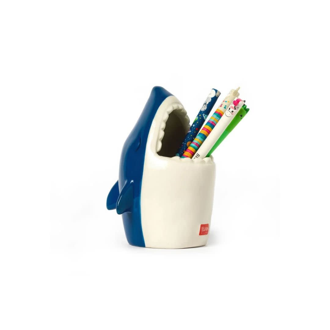 Ceramic pencil cup - desk friends - shark