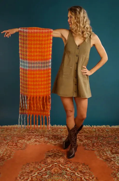 Ishbel Tangerine / Denim Scarf 