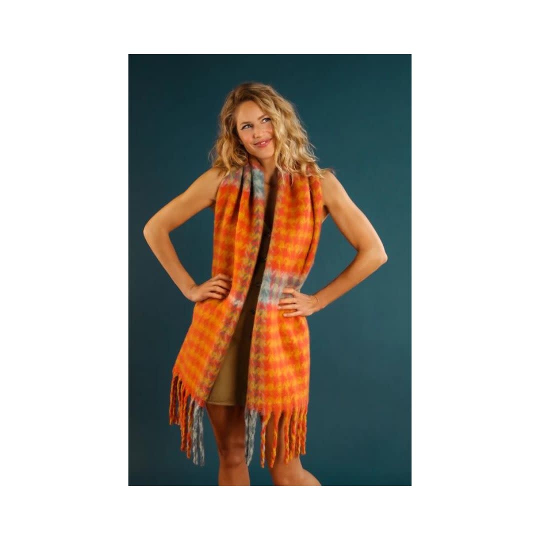 Ishbel Tangerine / Denim Scarf 