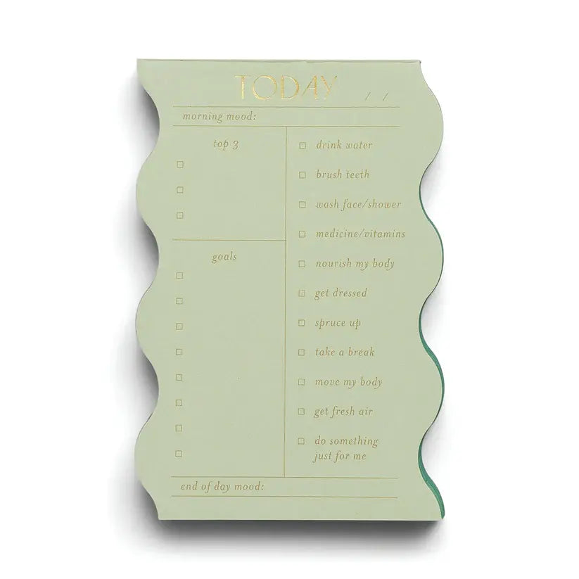 Wavy Daily Notepad - Sage 