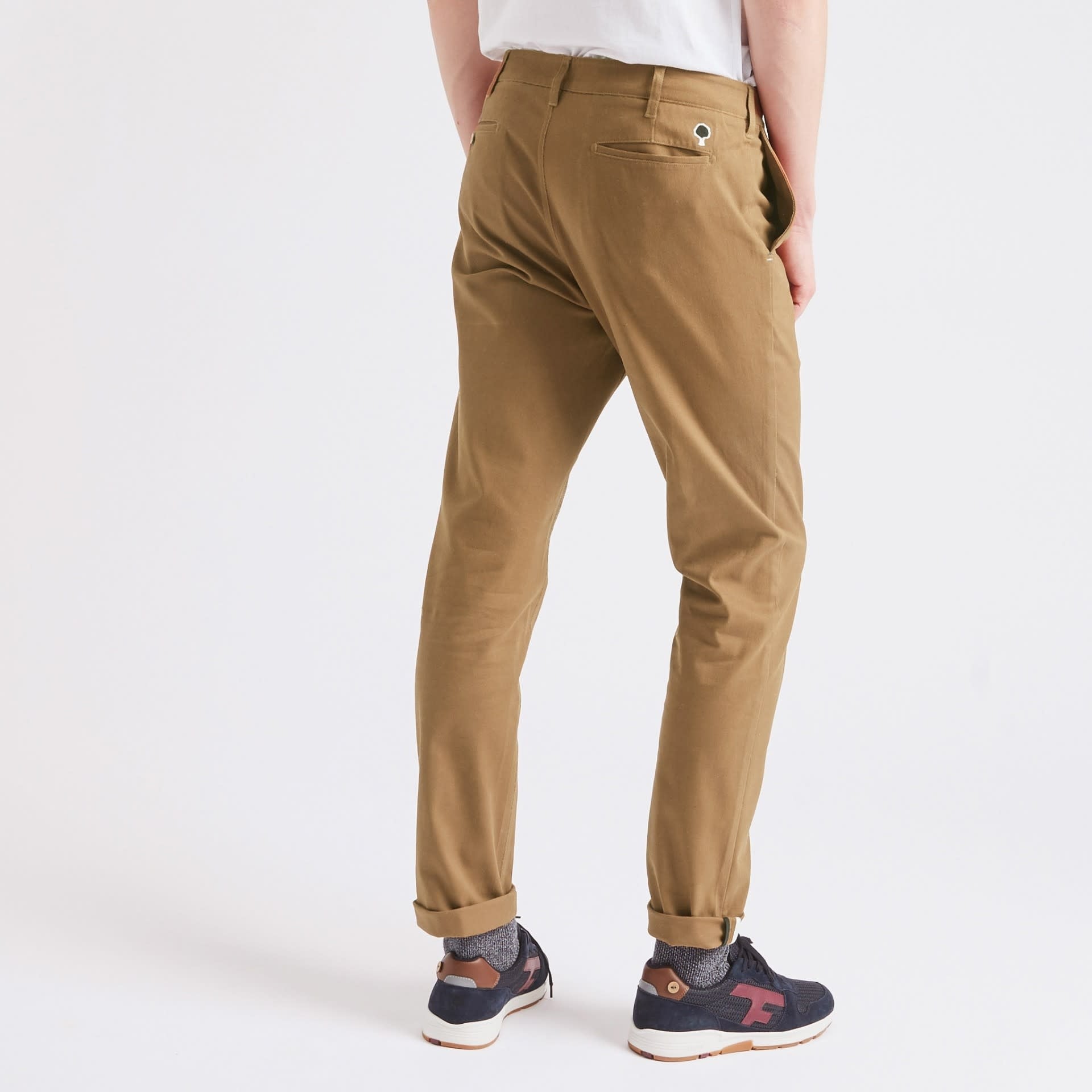 Pantalon Chino en Coton Bio Brix Camel