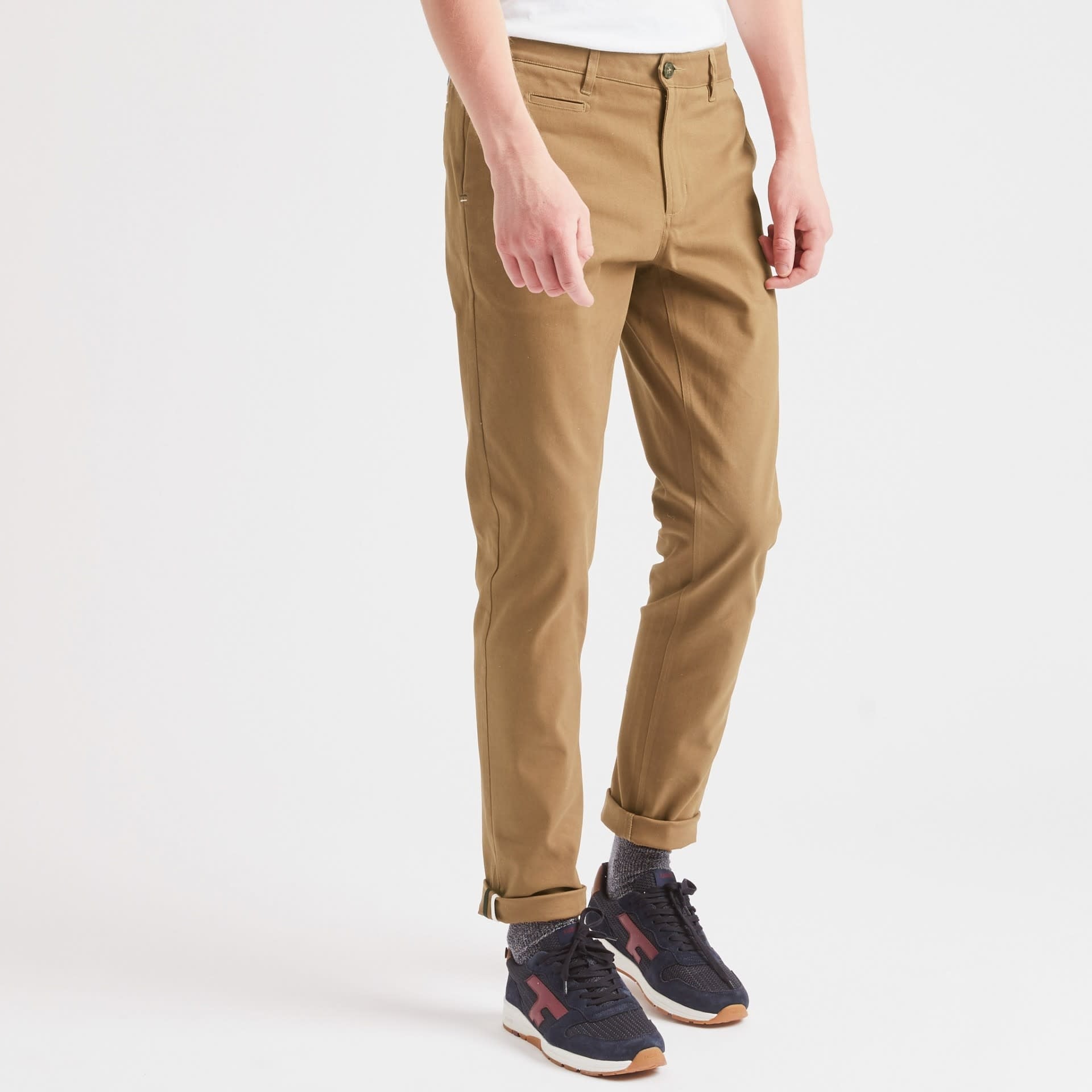 Pantalon Chino en Coton Bio Brix Camel