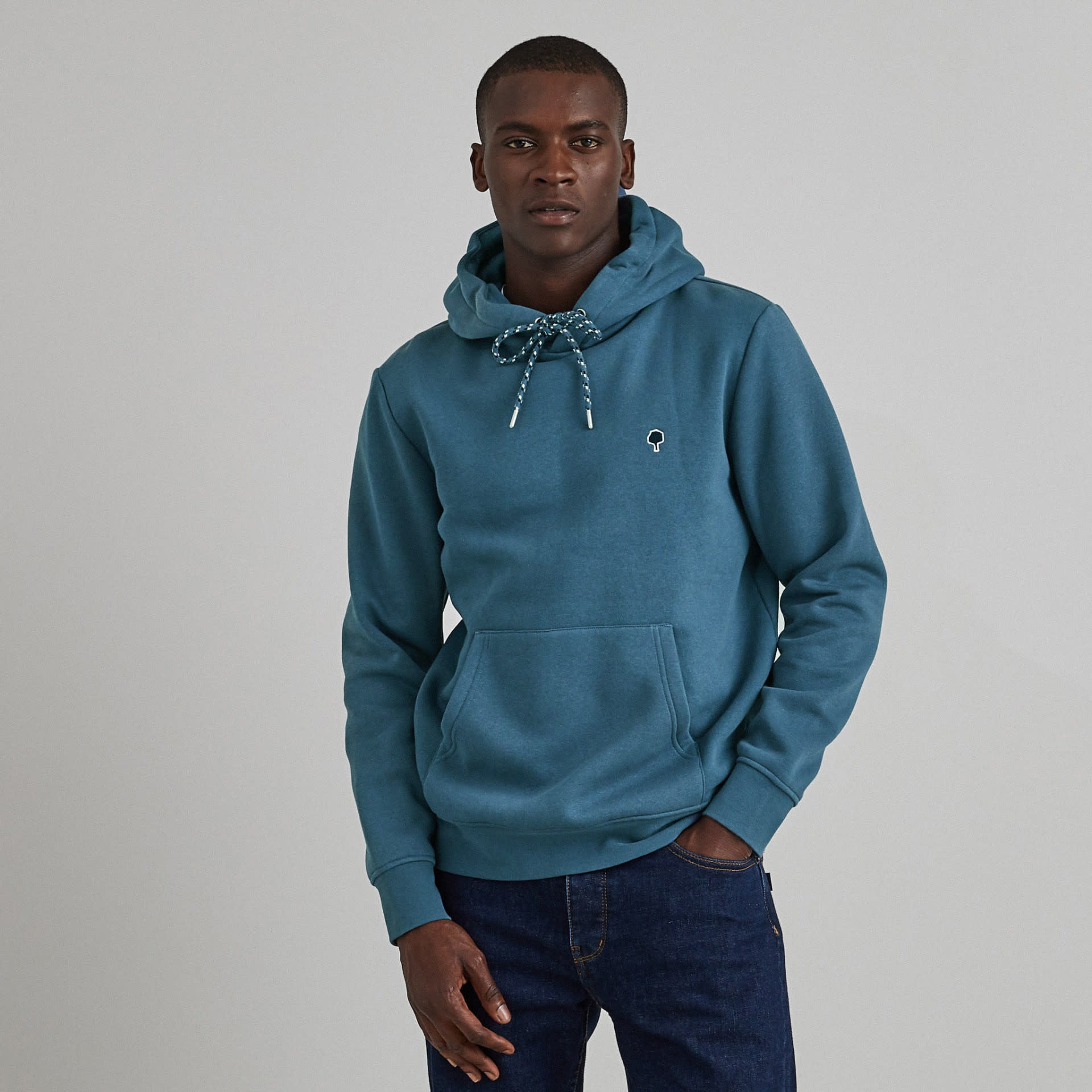 Dirac Blue Hooded Sweatshirt in cotton FAGUO