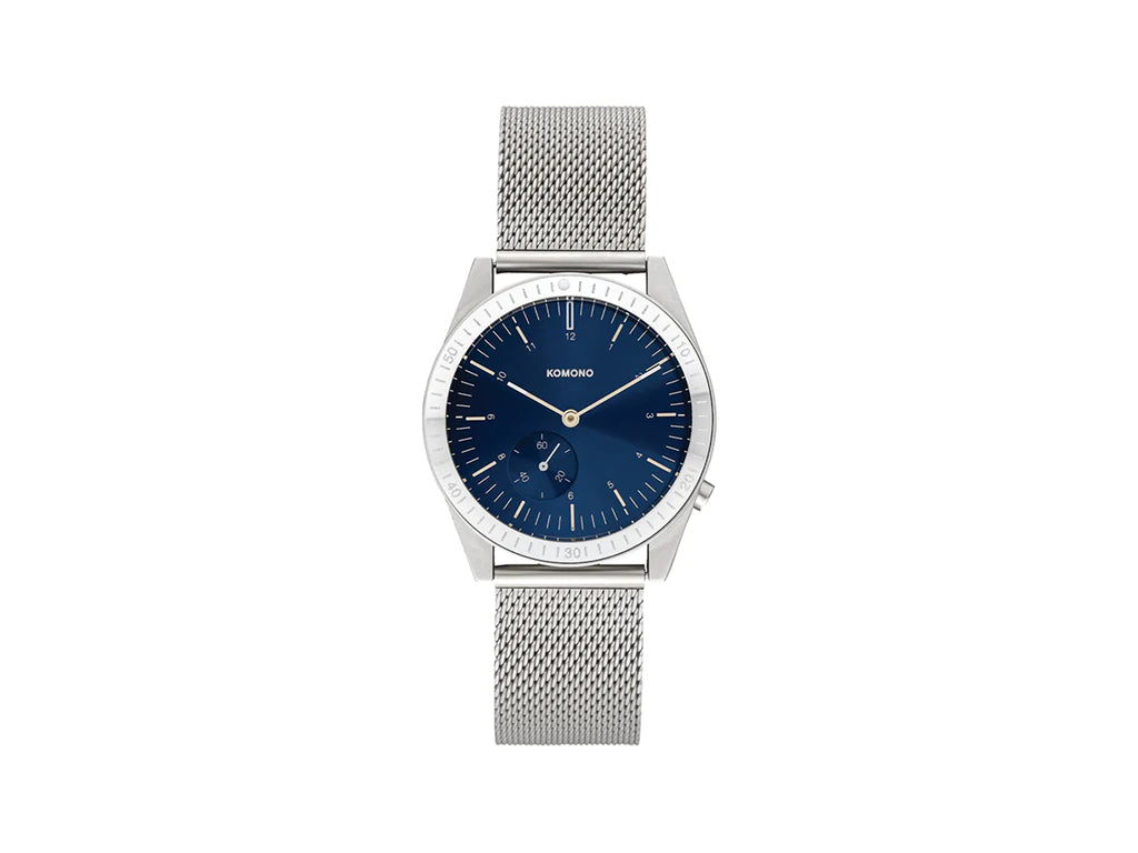 Montre Ray Legacy Mesh Argent Bleu