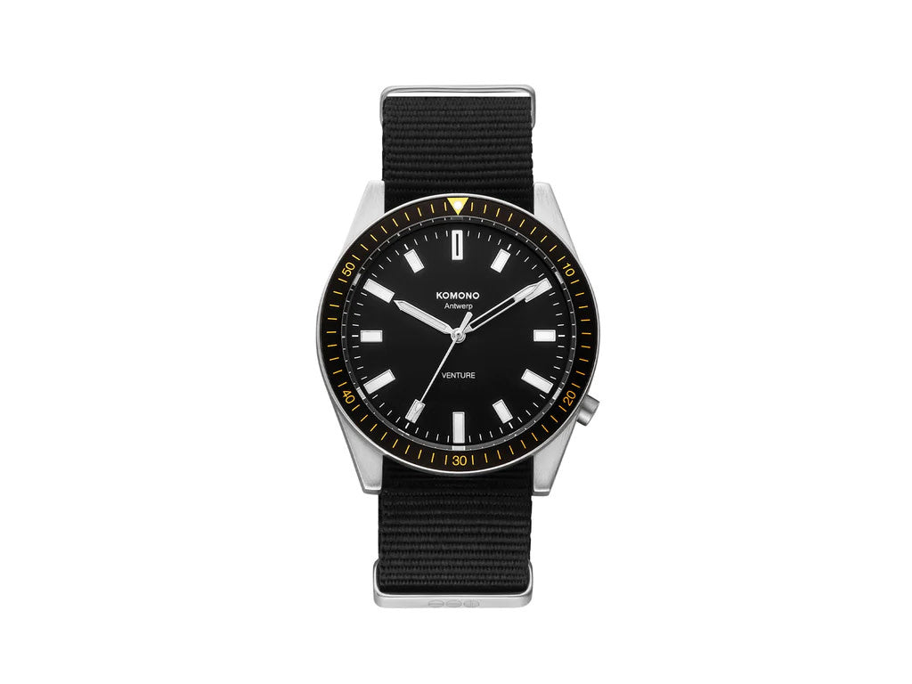 Ray Venture Nato Watch Black & Silver 