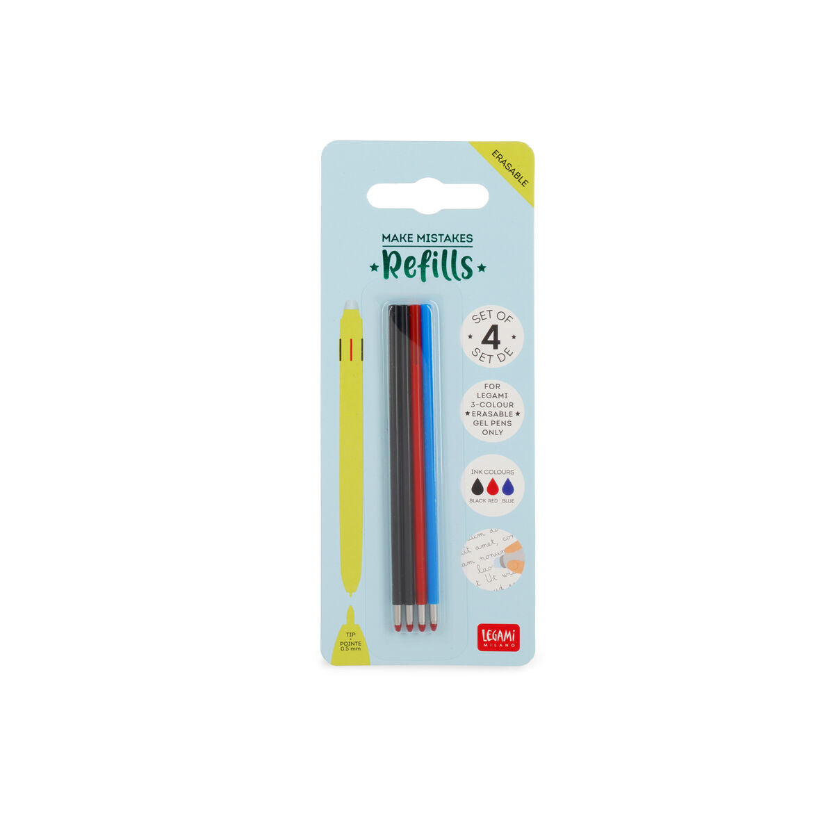 Recharges pour stylo effaçable 3 couleurs Legami