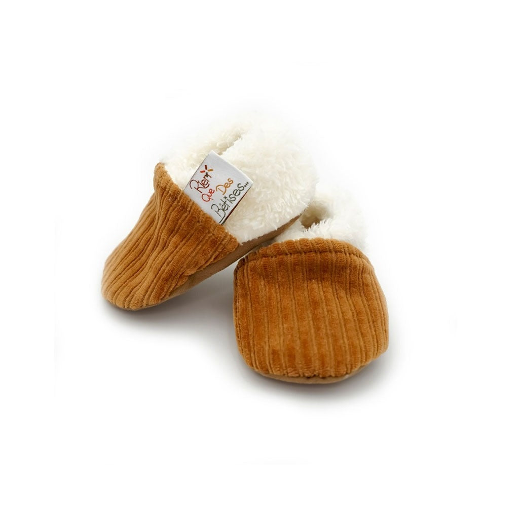 Chaussons velours Camel