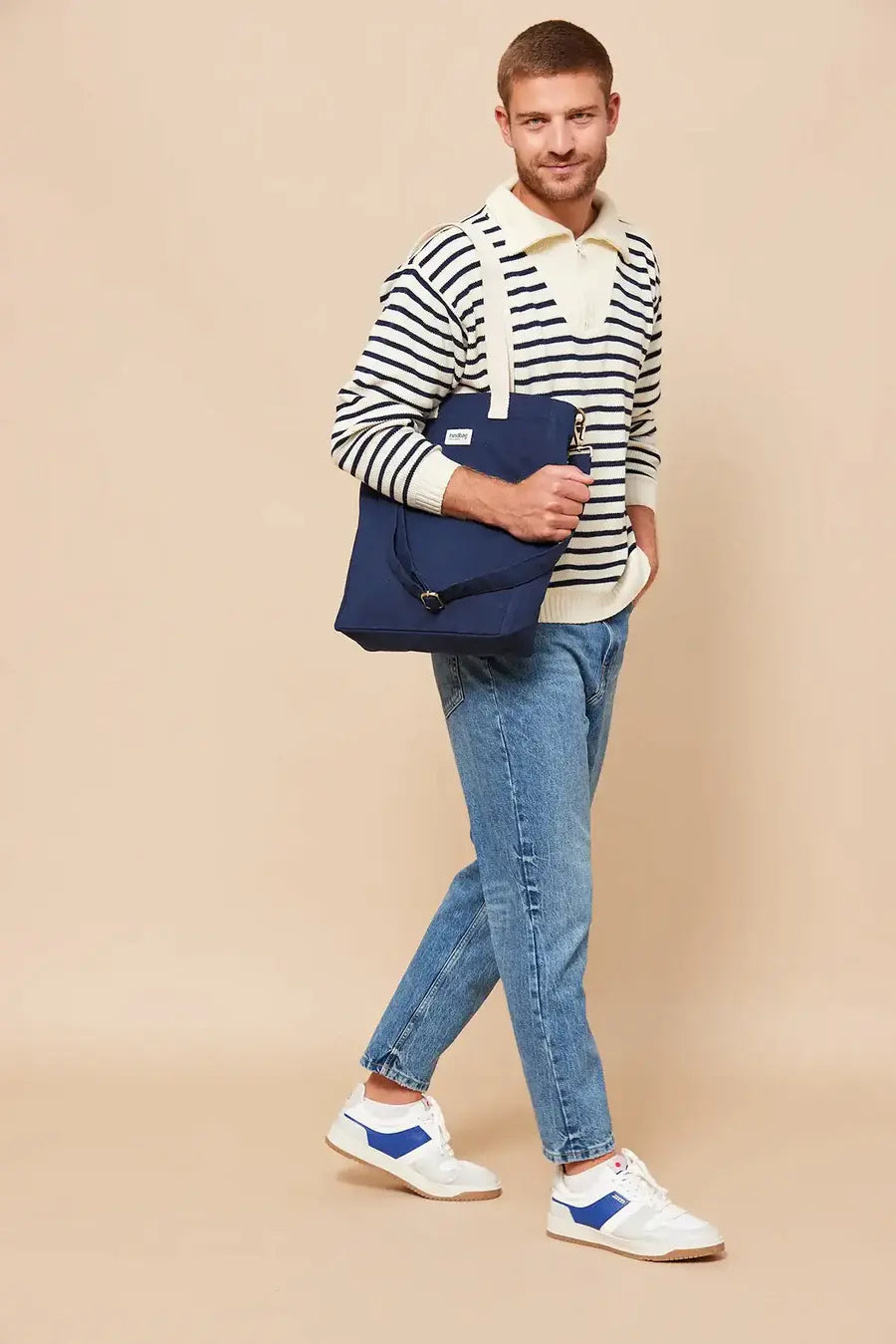 Large Tote Bag - Navy Blue Paul 