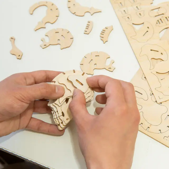 Puzzle Crâne 3D en Bois