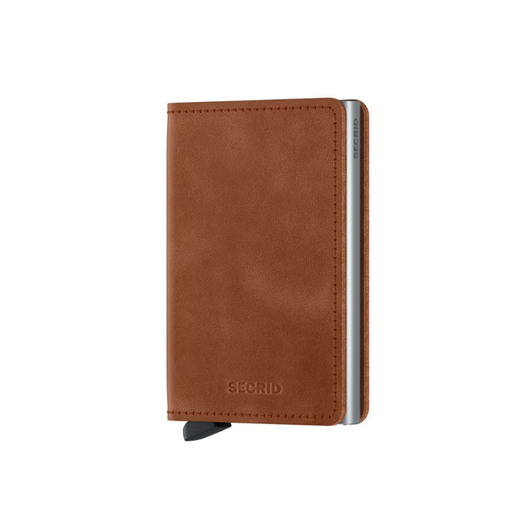 Portemonnee Slimwallet Vintage Cognac Silver