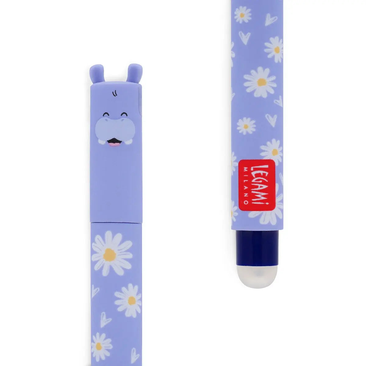 Stylo effaçable bleu Hippo