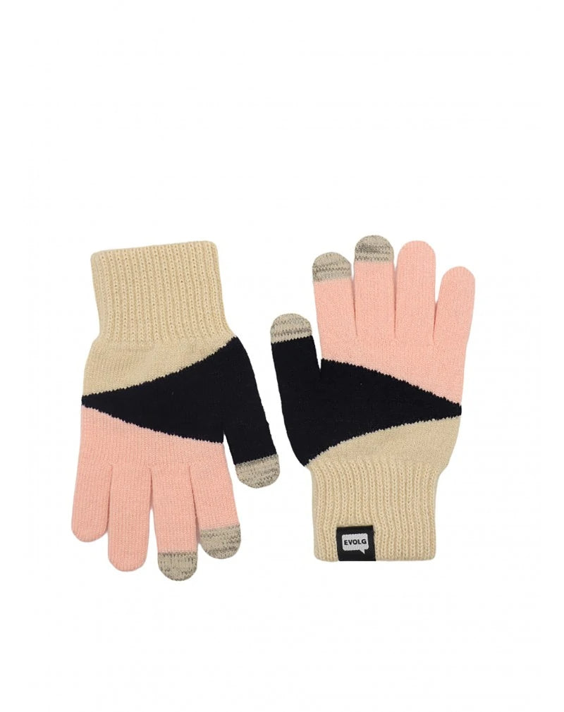 Touchscreen kids glove - TORI - pink/blue/vanilla