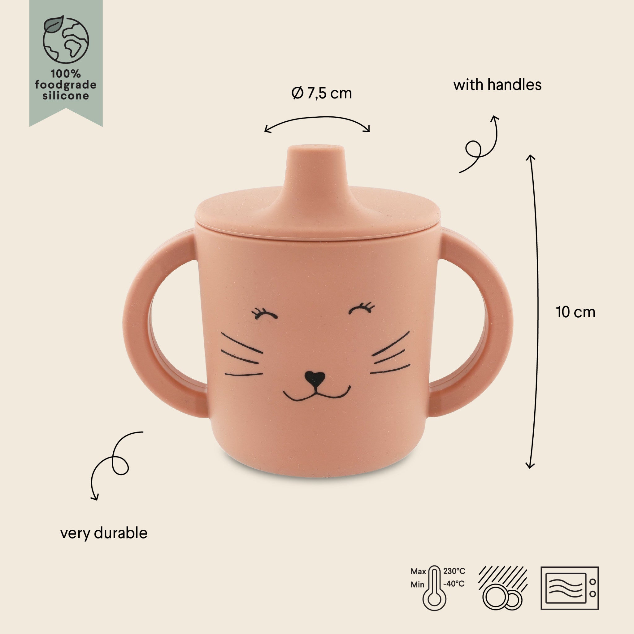 Tasse d'Apprentissage en Silicone  -  Mrs. Cat