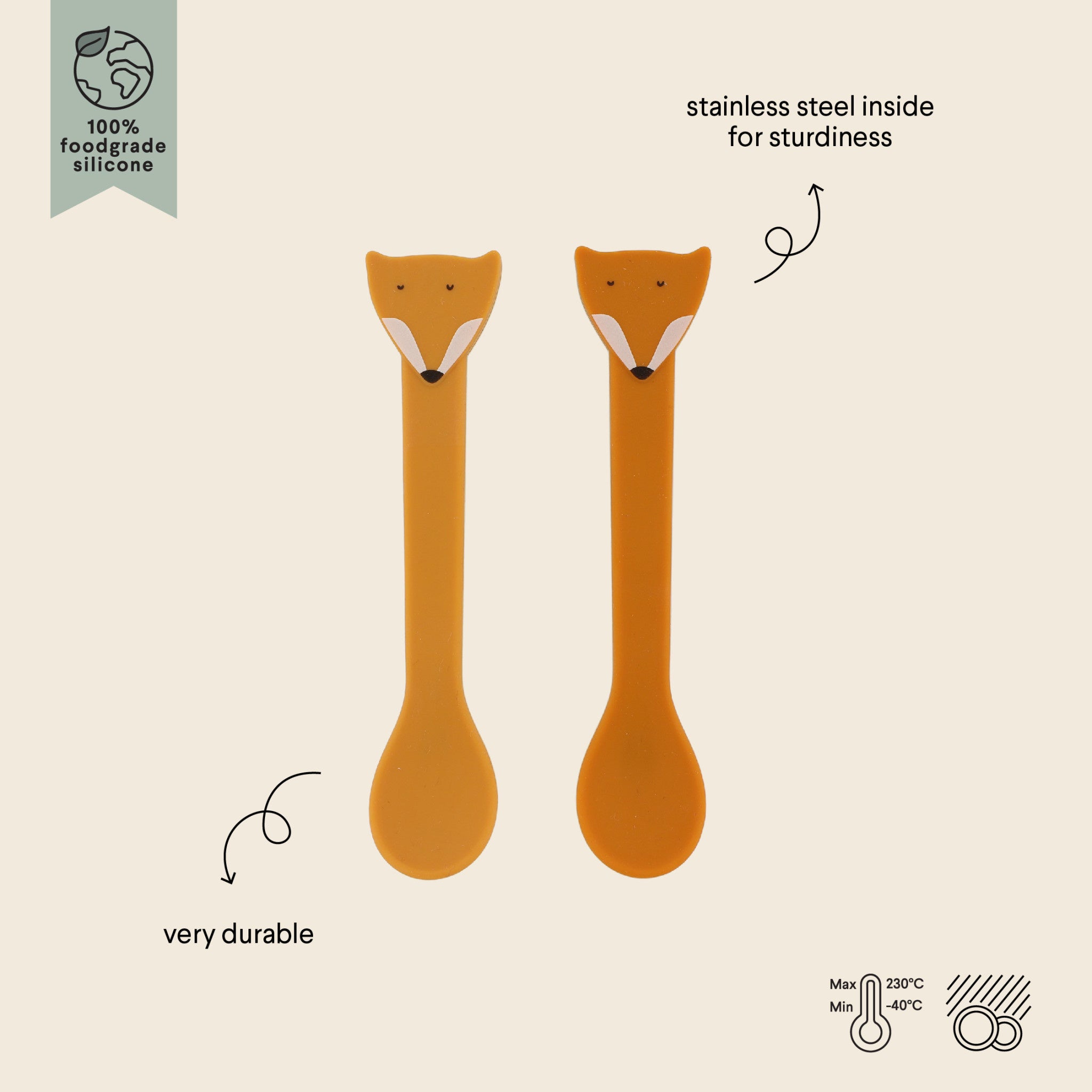 Set de 2 Cuillères en  Silicone -   Mr. Fox