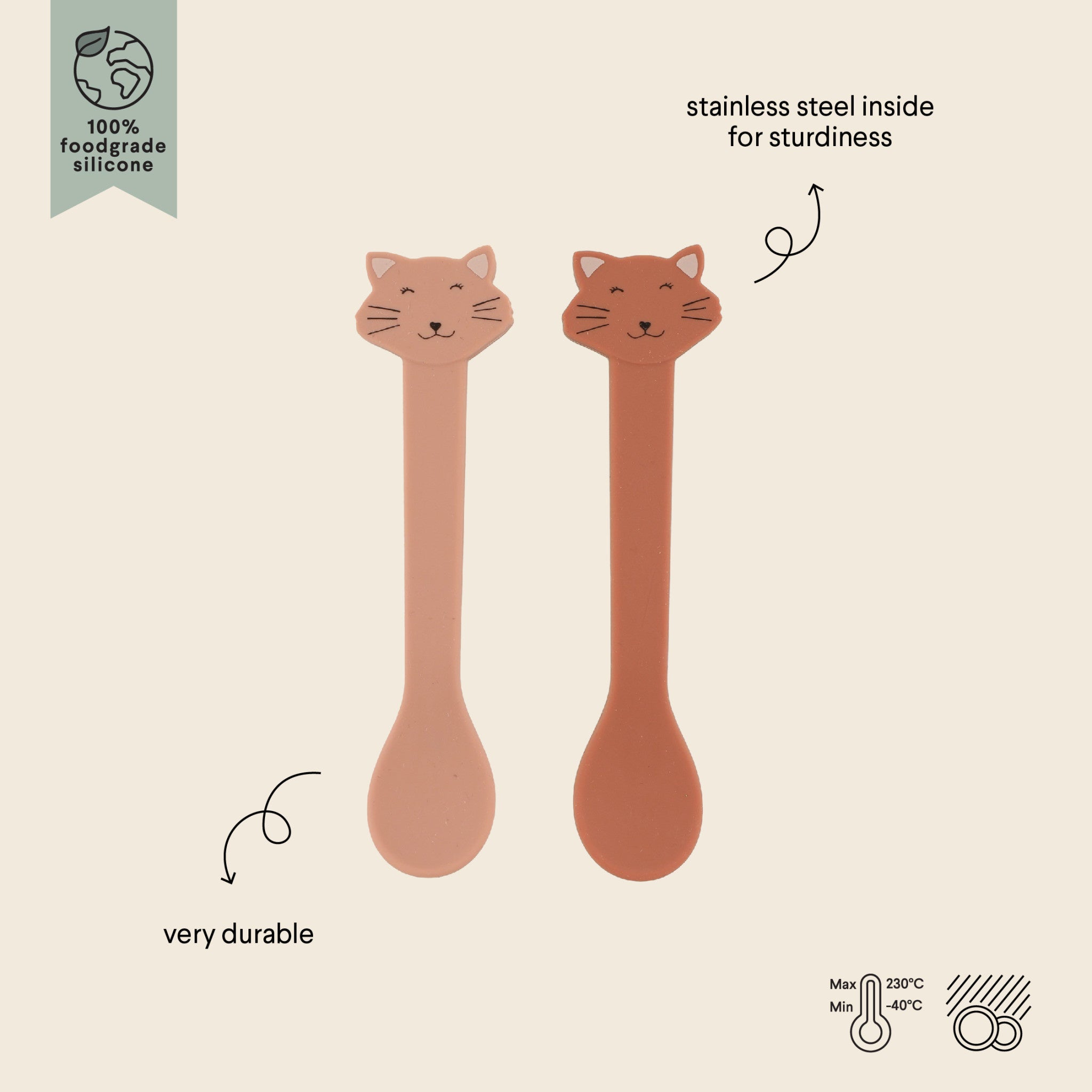 Set of 2 Silicone Spoons - Mrs. Cat 