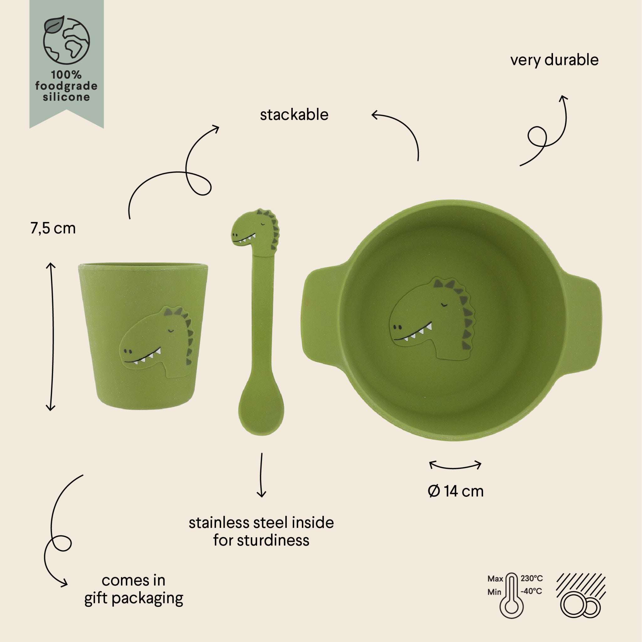 Silicone Meal Set - Mr. Dino