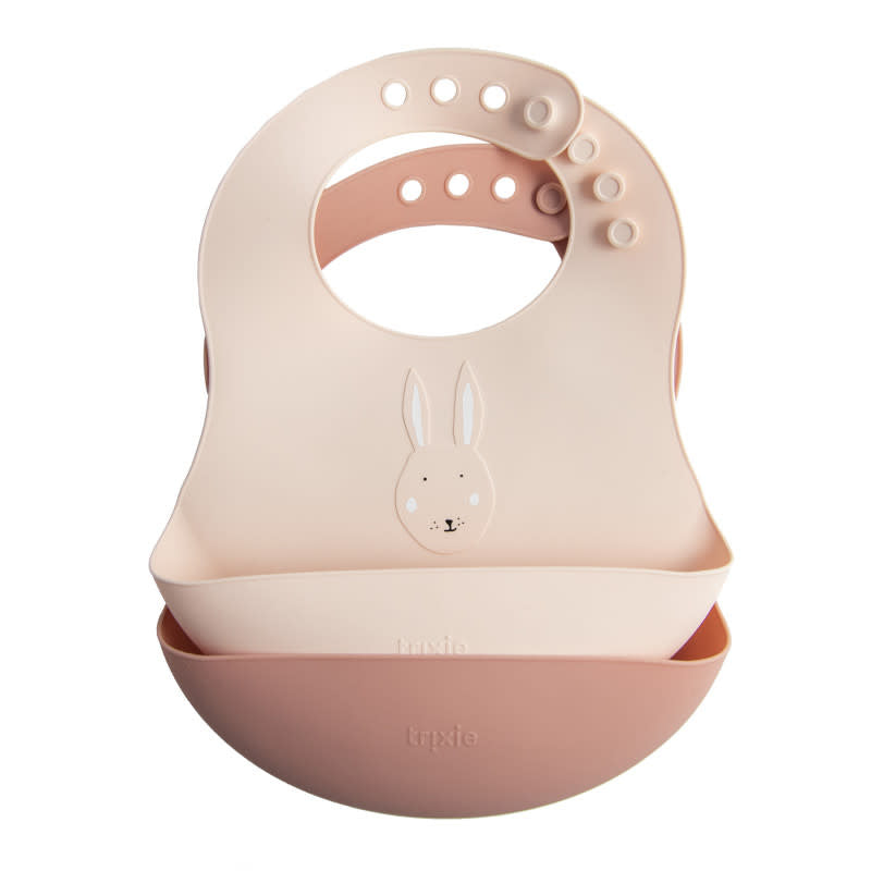 Lot de 2 Bavoirs en silicone Mrs. Rabbit